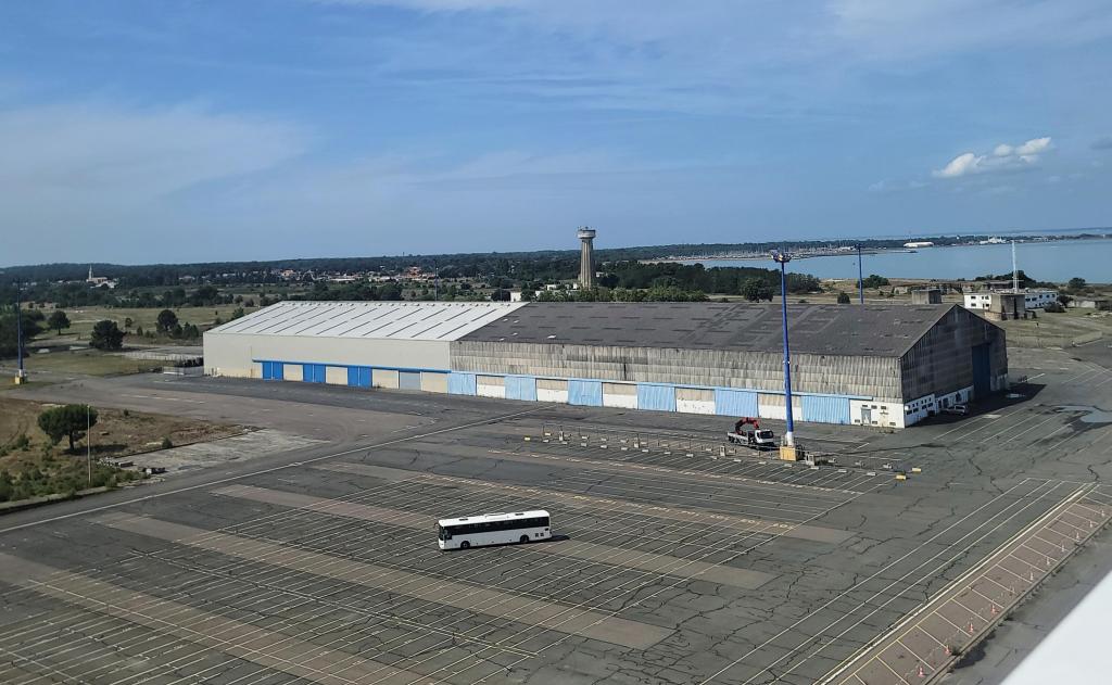 Industrial docking area at the Le Verdon to Bordeaux cruise port.